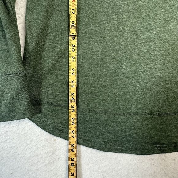 Hiyiyezi Sweatshirt Women Green Small Long Sleeve Crew Neck Pullover Curved Hem - Picture 8 of 8